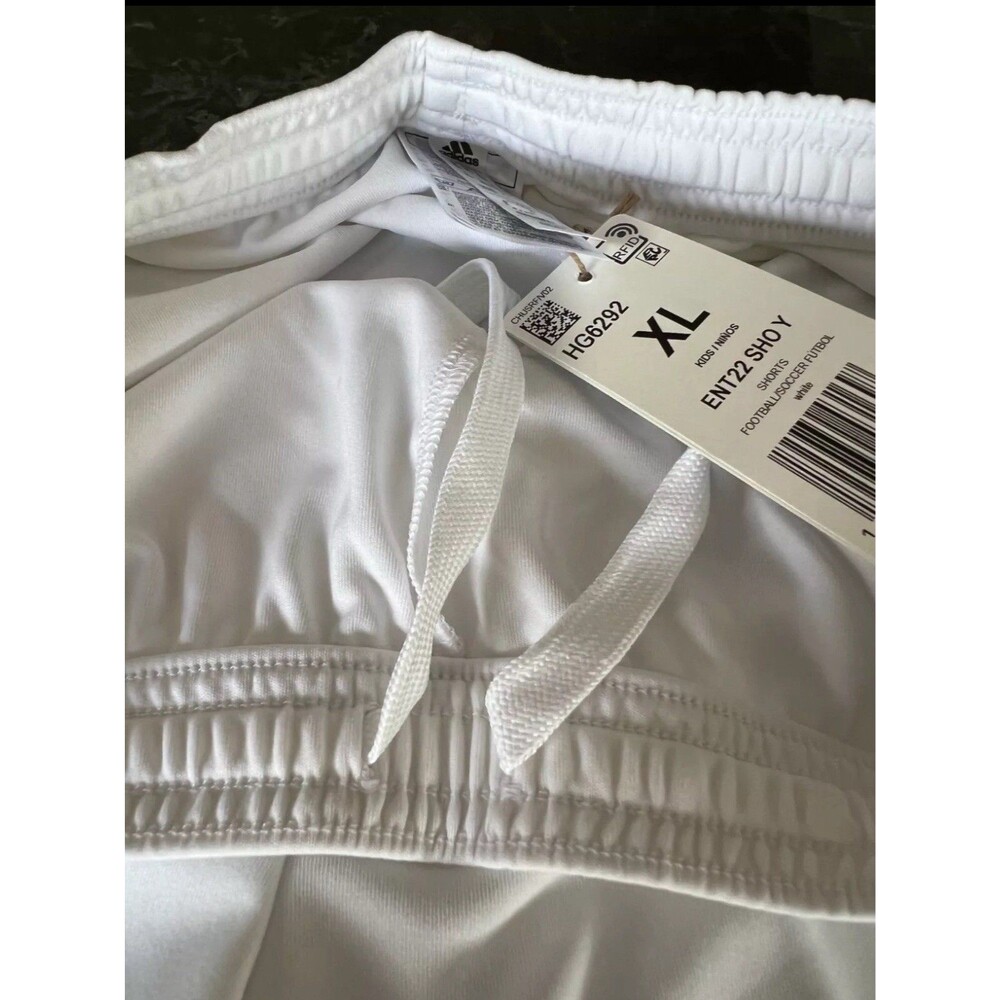 NWT Adidas Boys Solid White Entrada 22 Soccer Shorts sz XL - Picture 3 of 3